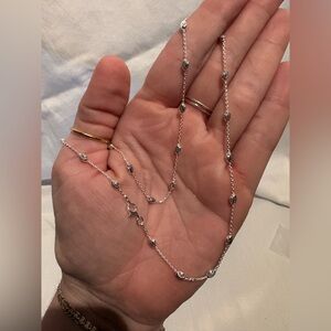 925 sterling silver – oval moon station necklace – 18″